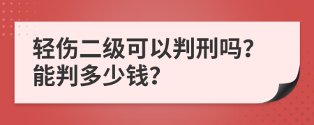 轻伤二级可以判刑吗？能判多少钱？