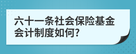 六十一条社会保险基金会计制度如何?