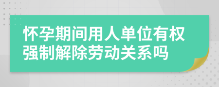 怀孕期间用人单位有权强制解除劳动关系吗