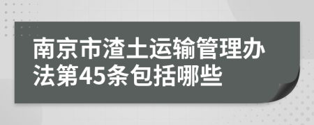 南京市渣土运输管理办法第45条包括哪些