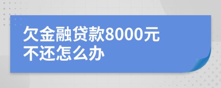 欠金融贷款8000元不还怎么办