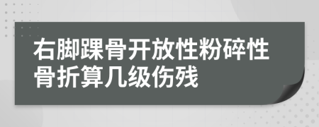 右脚踝骨开放性粉碎性骨折算几级伤残