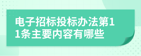 电子招标投标办法第11条主要内容有哪些