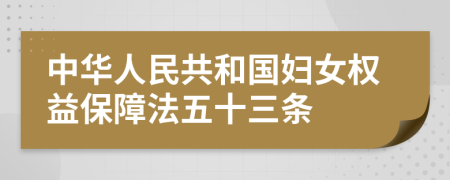 中华人民共和国妇女权益保障法五十三条