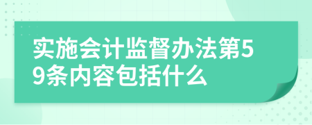 实施会计监督办法第59条内容包括什么