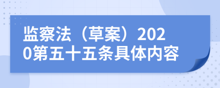 监察法（草案）2020第五十五条具体内容