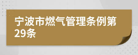 宁波市燃气管理条例第29条