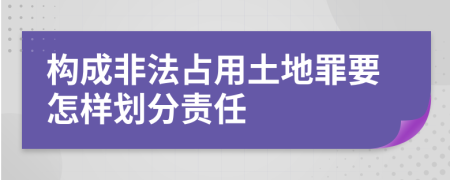 构成非法占用土地罪要怎样划分责任