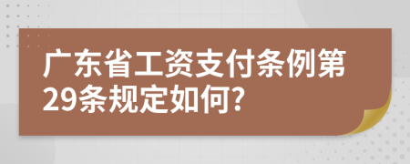 广东省工资支付条例第29条规定如何?