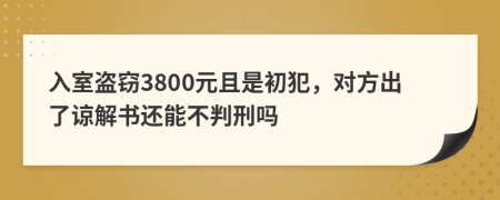 入室盗窃3800元且是初犯，对方出了谅解书还能不判刑吗