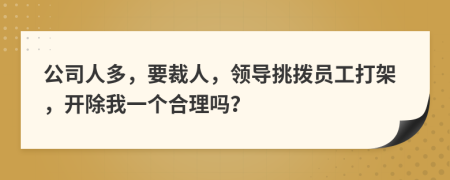 公司人多，要裁人，领导挑拨员工打架，开除我一个合理吗？
