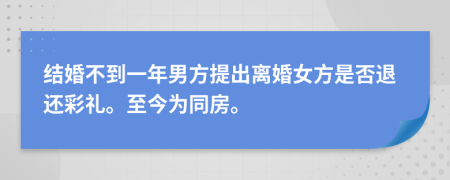 结婚不到一年男方提出离婚女方是否退还彩礼。至今为同房。