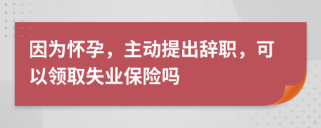 因为怀孕，主动提出辞职，可以领取失业保险吗