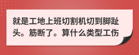 就是工地上班切割机切到脚趾头。筋断了。算什么类型工伤