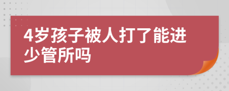 4岁孩子被人打了能进少管所吗