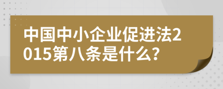 中国中小企业促进法2015第八条是什么？