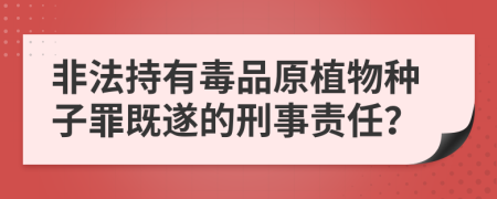 非法持有毒品原植物种子罪既遂的刑事责任？