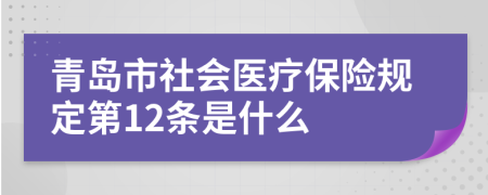 青岛市社会医疗保险规定第12条是什么