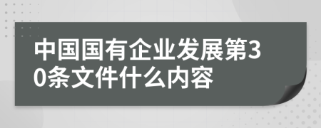 中国国有企业发展第30条文件什么内容