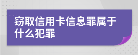 窃取信用卡信息罪属于什么犯罪