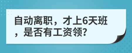 自动离职，才上6天班，是否有工资领？