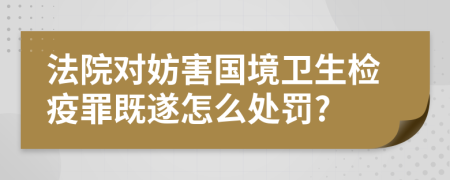 法院对妨害国境卫生检疫罪既遂怎么处罚?