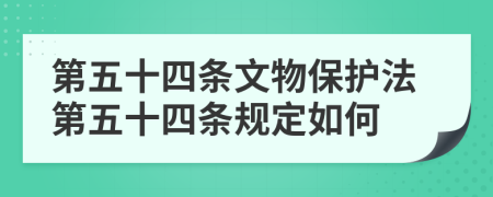 第五十四条文物保护法第五十四条规定如何