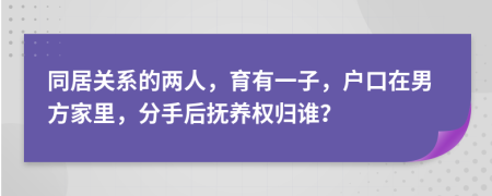 同居关系的两人，育有一子，户口在男方家里，分手后抚养权归谁？