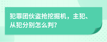 犯罪团伙盗抢挖掘机，主犯、从犯分别怎么判？