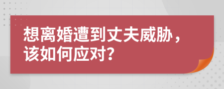 想离婚遭到丈夫威胁，该如何应对？