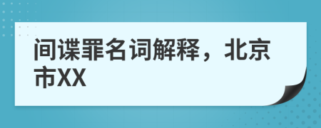 间谍罪名词解释，北京市XX