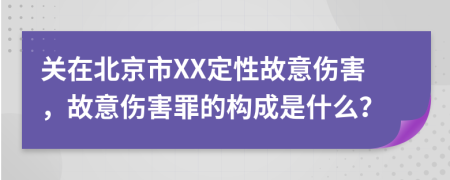 关在北京市XX定性故意伤害，故意伤害罪的构成是什么？