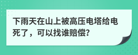 下雨天在山上被高压电塔给电死了，可以找谁赔偿？