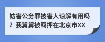 妨害公务罪被害人谅解有用吗？我舅舅被羁押在北京市XX