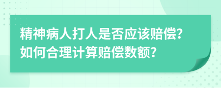 精神病人打人是否应该赔偿？如何合理计算赔偿数额？