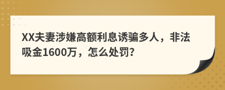 XX夫妻涉嫌高额利息诱骗多人，非法吸金1600万，怎么处罚？