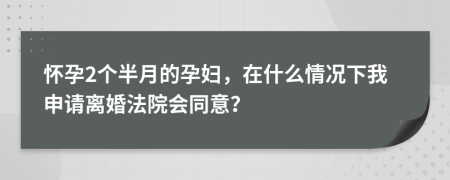 怀孕2个半月的孕妇，在什么情况下我申请离婚法院会同意？