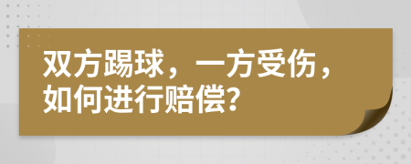 双方踢球，一方受伤，如何进行赔偿？