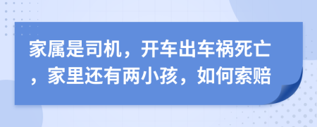 家属是司机，开车出车祸死亡，家里还有两小孩，如何索赔