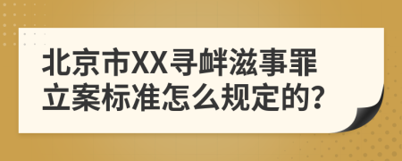 北京市XX寻衅滋事罪立案标准怎么规定的？