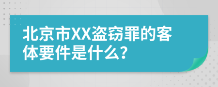 北京市XX盗窃罪的客体要件是什么？