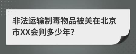 非法运输制毒物品被关在北京市XX会判多少年？