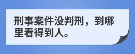 刑事案件没判刑，到哪里看得到人。