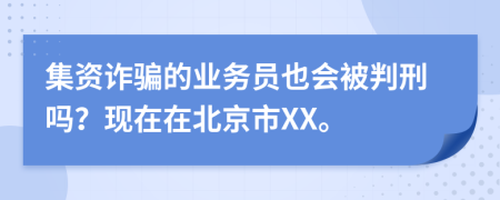 集资诈骗的业务员也会被判刑吗？现在在北京市XX。