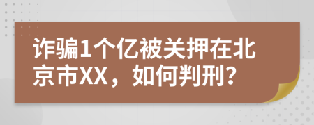 诈骗1个亿被关押在北京市XX，如何判刑？