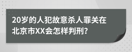 20岁的人犯故意杀人罪关在北京市XX会怎样判刑？