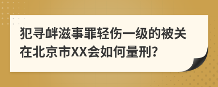 犯寻衅滋事罪轻伤一级的被关在北京市XX会如何量刑？