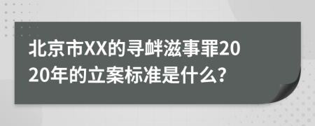 北京市XX的寻衅滋事罪2020年的立案标准是什么？