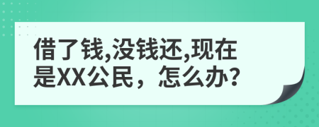 借了钱,没钱还,现在是XX公民，怎么办？