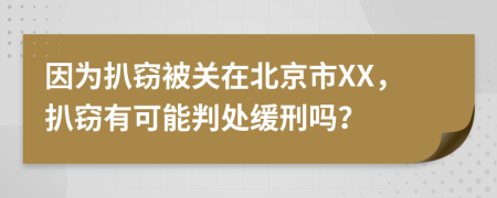 因为扒窃被关在北京市XX，扒窃有可能判处缓刑吗？